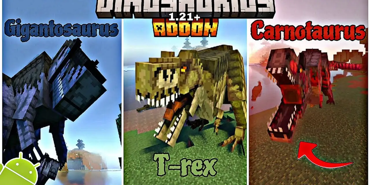 El mejor ADDON DE DINOSAURIOS para MCPE 1.21