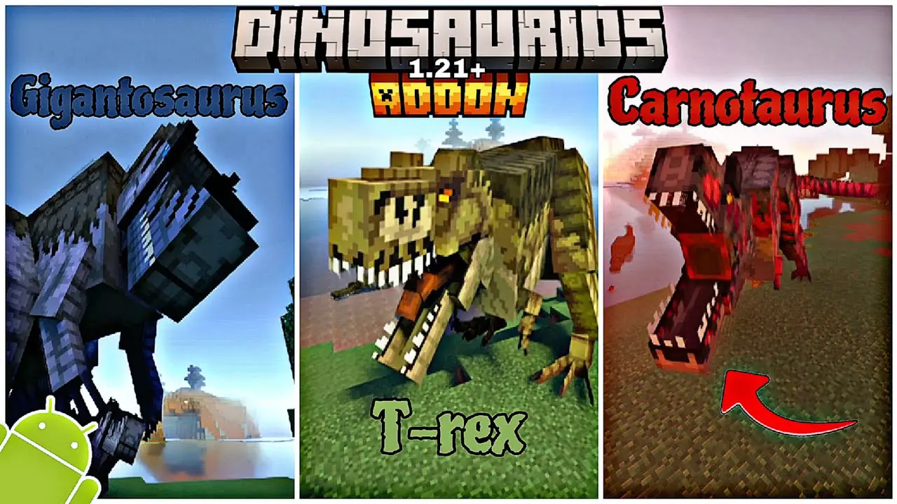 El mejor ADDON DE DINOSAURIOS para MCPE 1.21