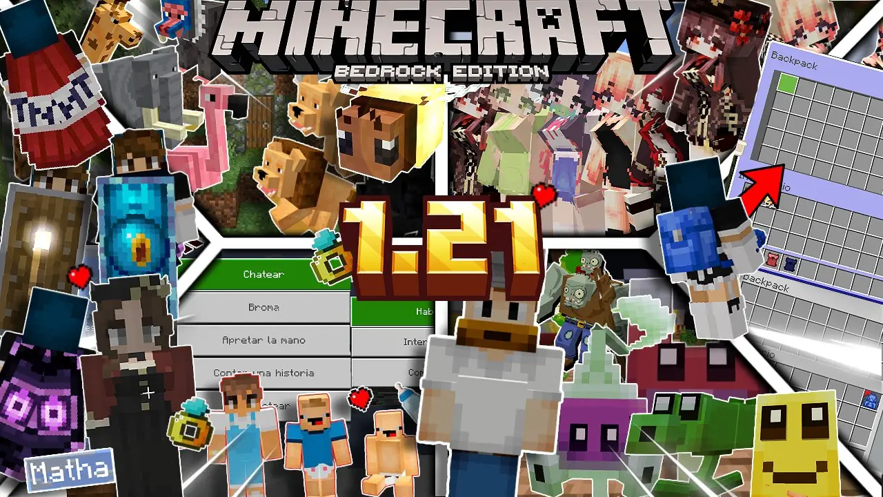 TOP MEJORES 15 ADDONS SURVIVAL 1.21 para MINECRAFT PE