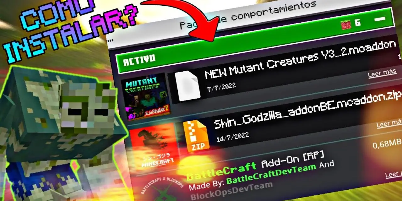 Como instalar MODS .ZIP Y .MCADDON EN MCPE 1.21