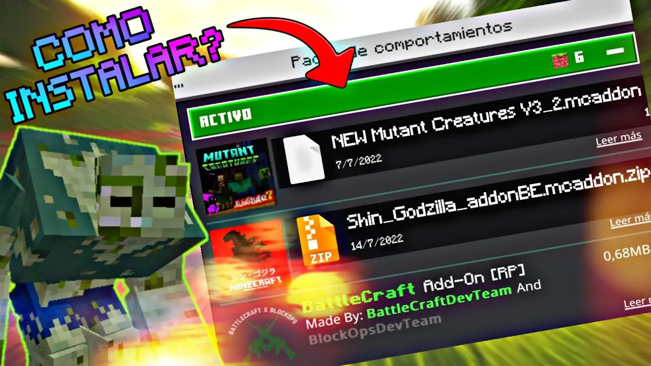 Como instalar MODS .ZIP Y .MCADDON EN MCPE 1.21