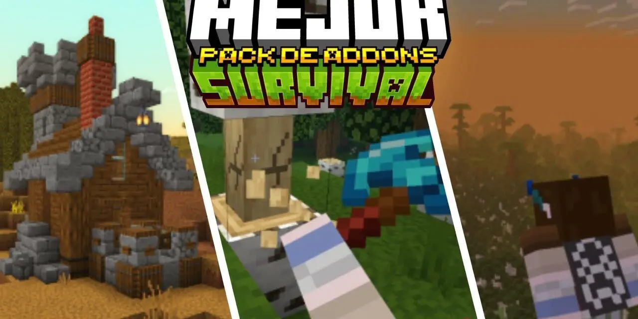 EL MEJOR ADDONPACK SURVIVAL PARA MINECRAFT BEDROCK 1.21