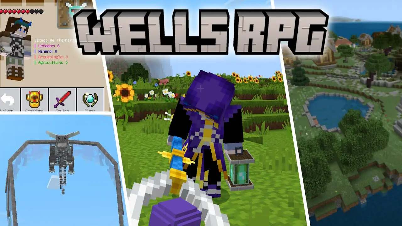 EL MEJOR ADDON RPG WELLS RPG PARA MINECRAFT PE 1.21