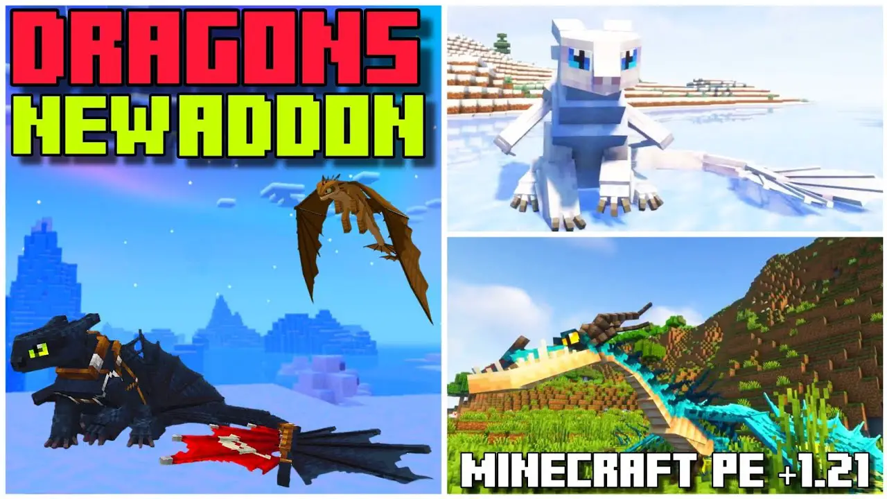HOW TO DOWNLOAD AND INSTALL NEW DRAGONS ADDON for BEDROCK 1.21 