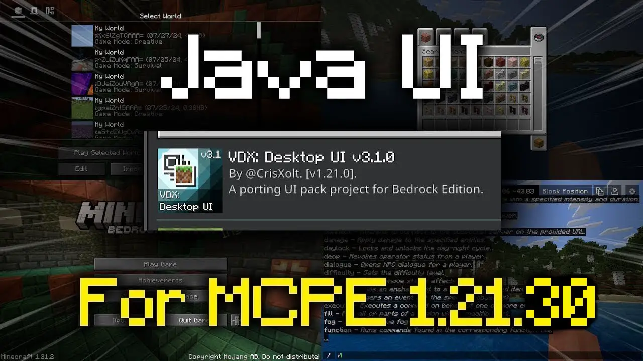 HOW TO DOWNLOAD JAVA UI FOR MCPE 1.21