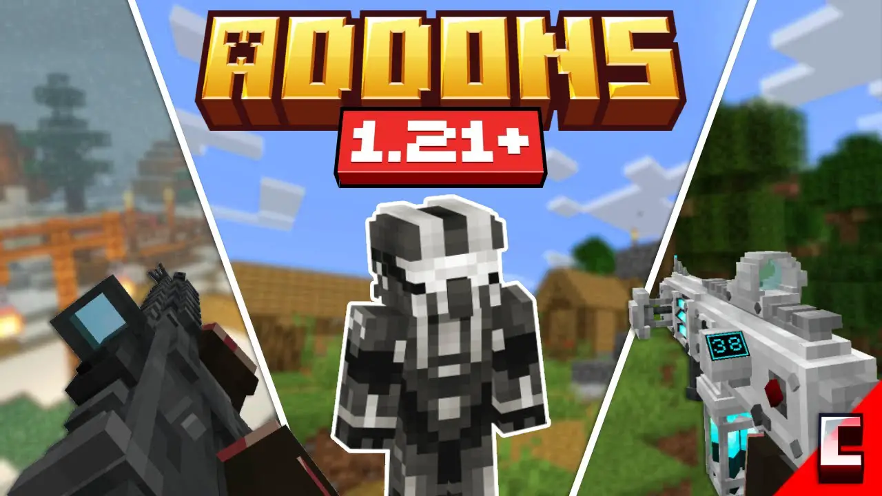 Top 5 MEJORES ADDONS de ARMAS para Minecraft BEDROCK 1.21