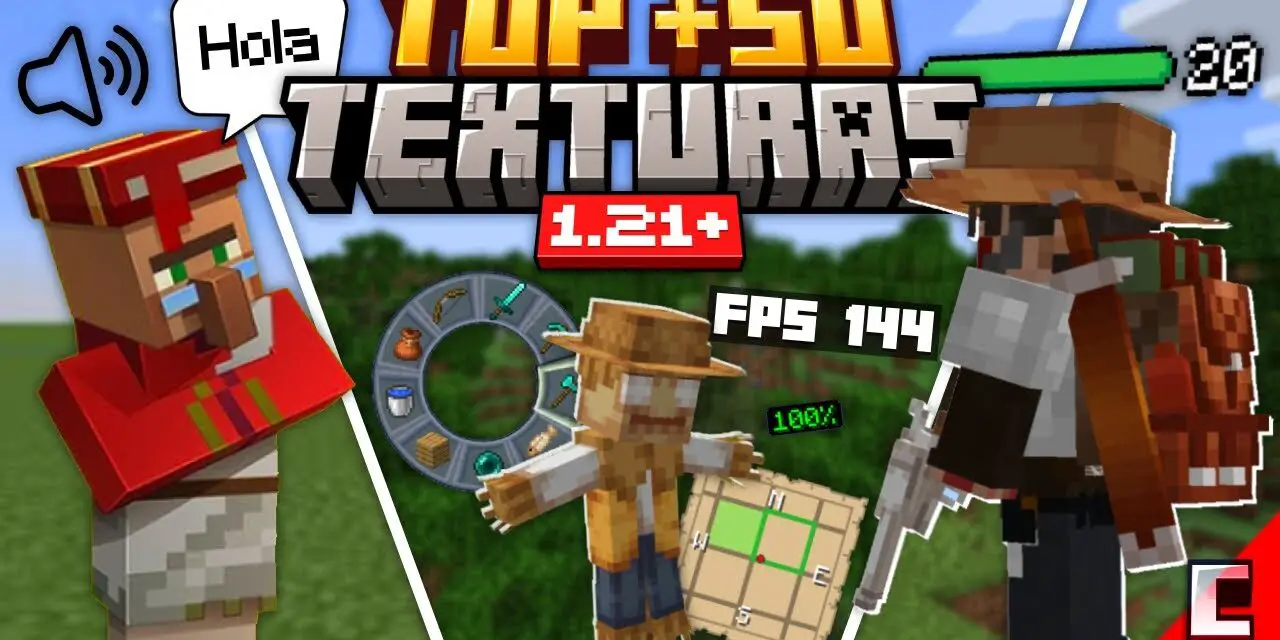 TOP 50 MEJORES TEXTURAS para Minecraft BEDROCK 1.21 – NUEVO